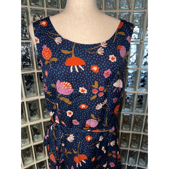 ModCloth x Princess Highway Floral Strawberry Dress Navy/Red Linen Blend -Sz 14 - Picture 5 of 10